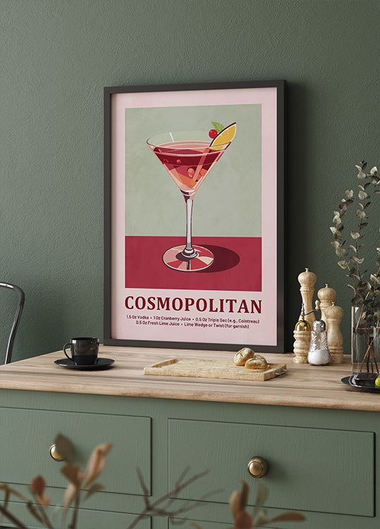 Kosmopolitisches Cocktail-Rezept-Poster - Posterbox.dk