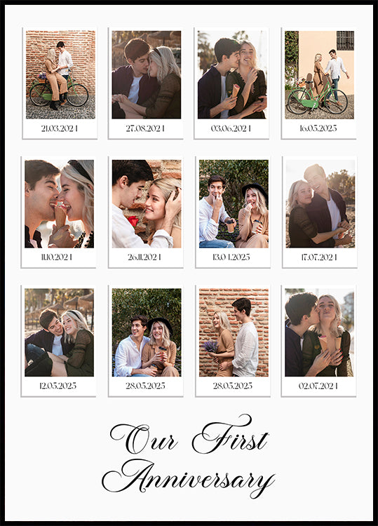 Paar-Erinnerungen, Fotocollage-Poster im Polaroid-Stil – Posterbox.dk