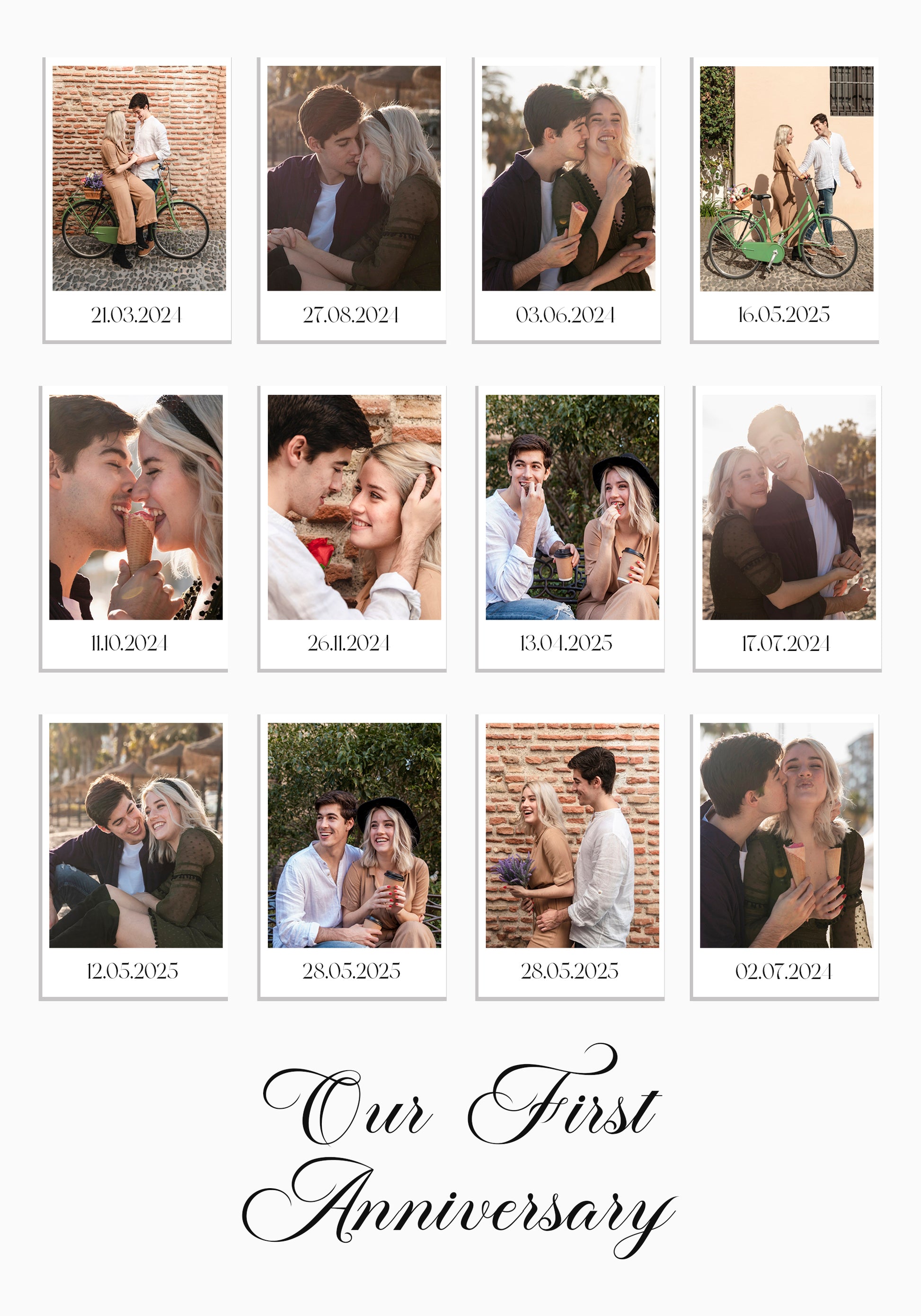 Paar-Erinnerungen, Fotocollage-Poster im Polaroid-Stil – Posterbox.dk