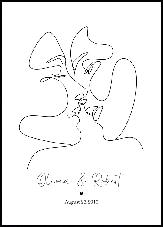 Personalisiertes Poster mit Paarnamen - Posterbox.dk