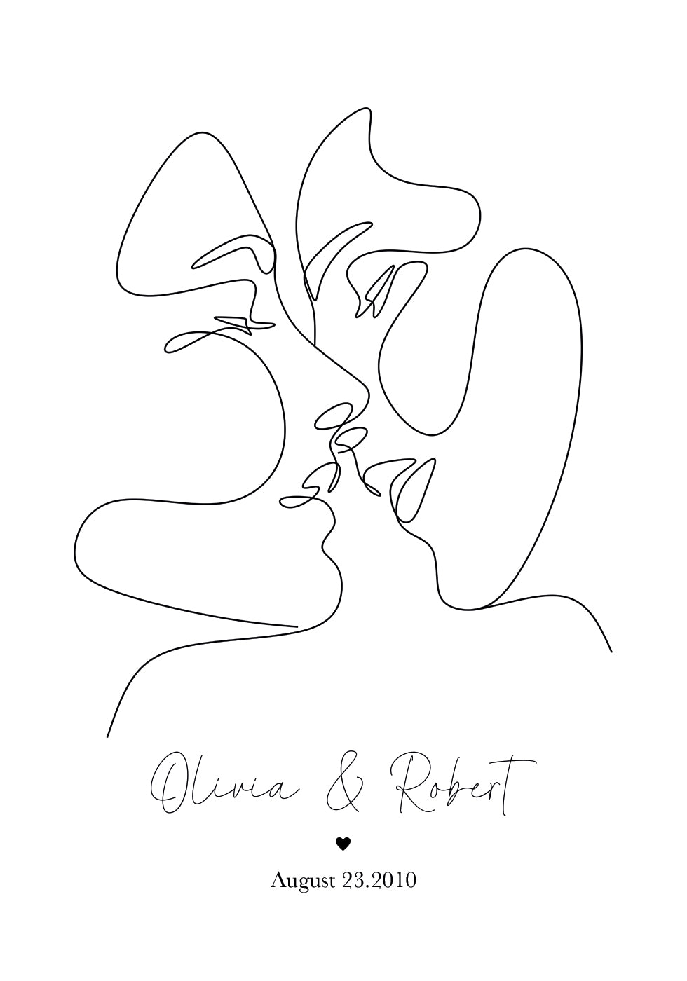 Personalisiertes Poster mit Paarnamen - Posterbox.dk