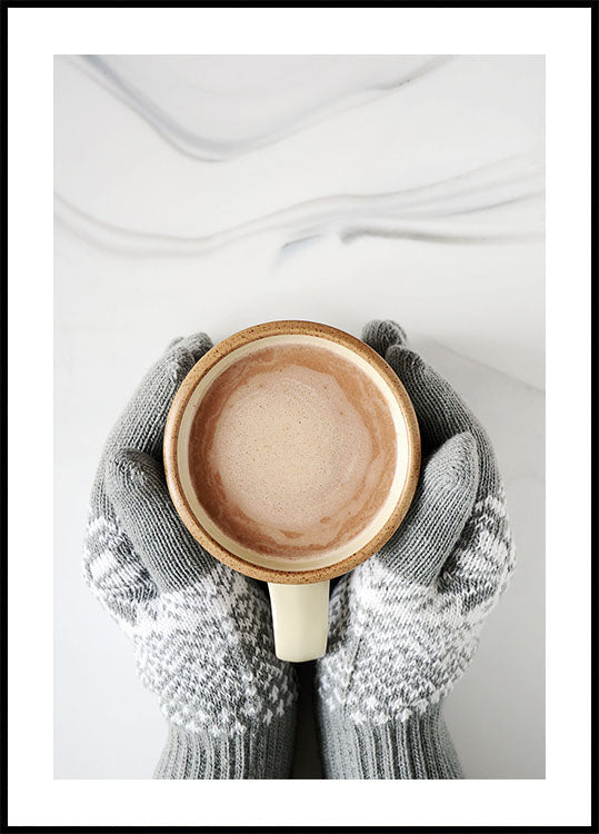 Poster „Cosy Mittens and Hot Chocolate“ - Posterbox.dk
