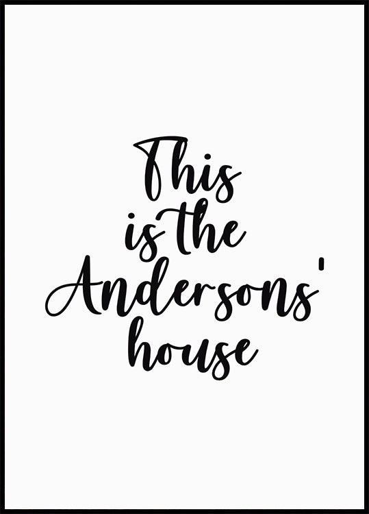 Individuelles Familienname-Haus-Poster - Posterbox.dk