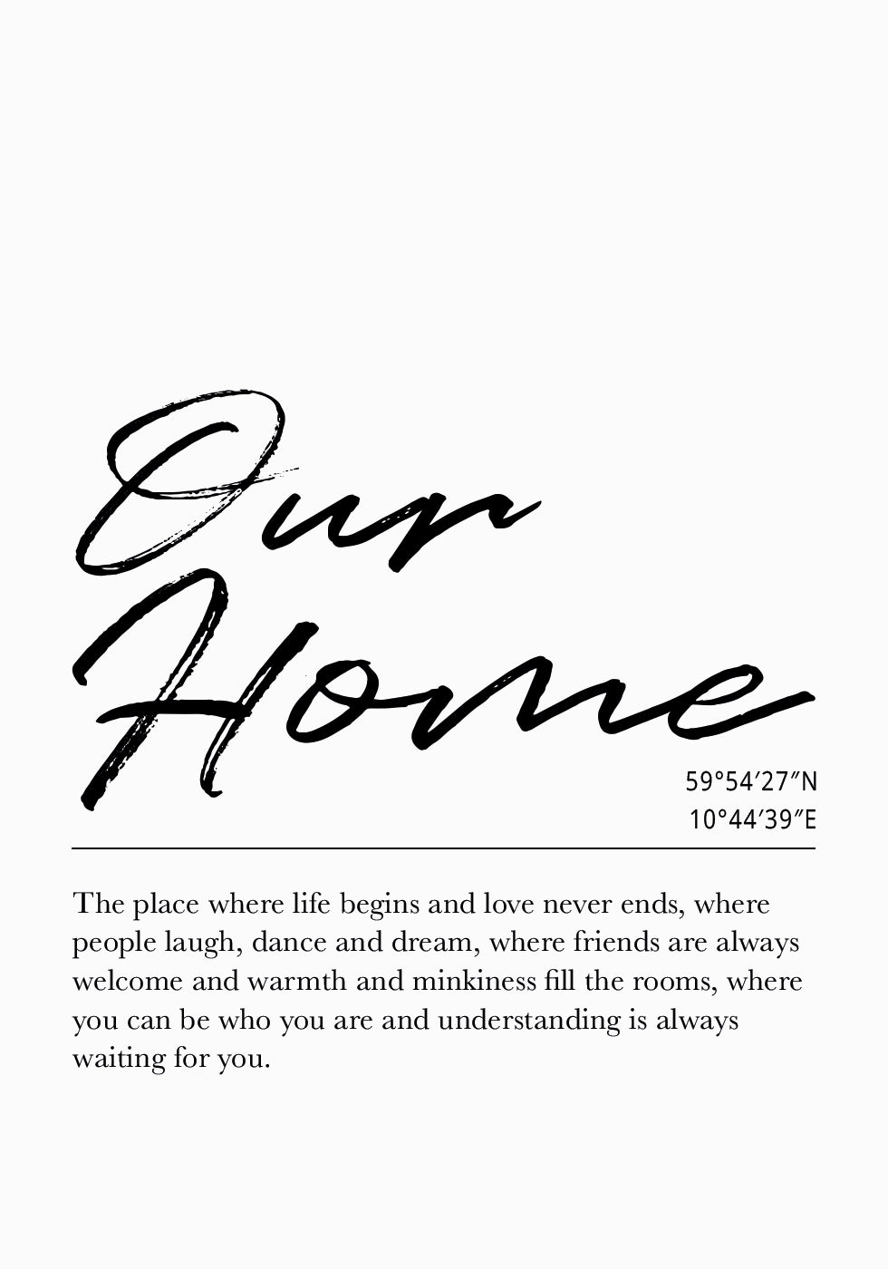 Individuelles Zuhause-Koordinaten-Poster - Posterbox.dk