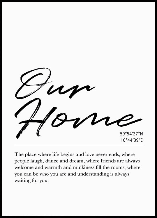 Individuelles Zuhause-Koordinaten-Poster - Posterbox.dk