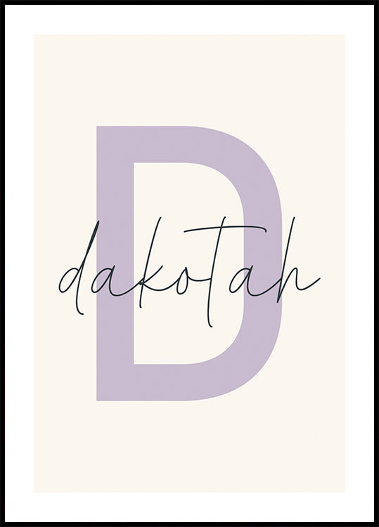 Individuelles Poster mit Initialnamen - Posterbox.dk