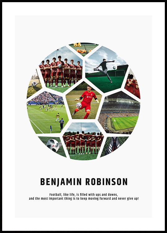 Individuelles Fußball-Fotocollage-Poster - Posterbox.dk