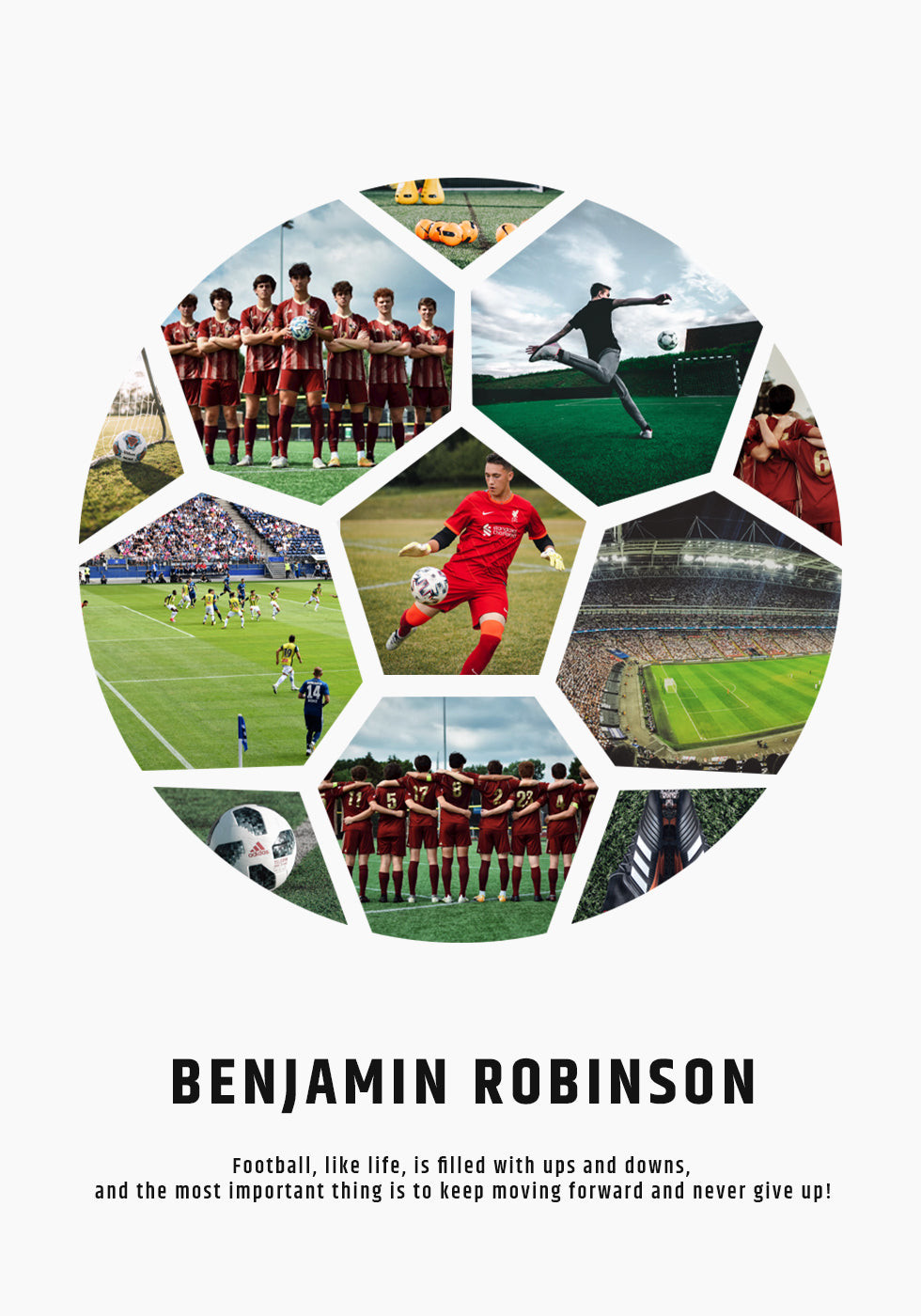 Individuelles Fußball-Fotocollage-Poster - Posterbox.dk