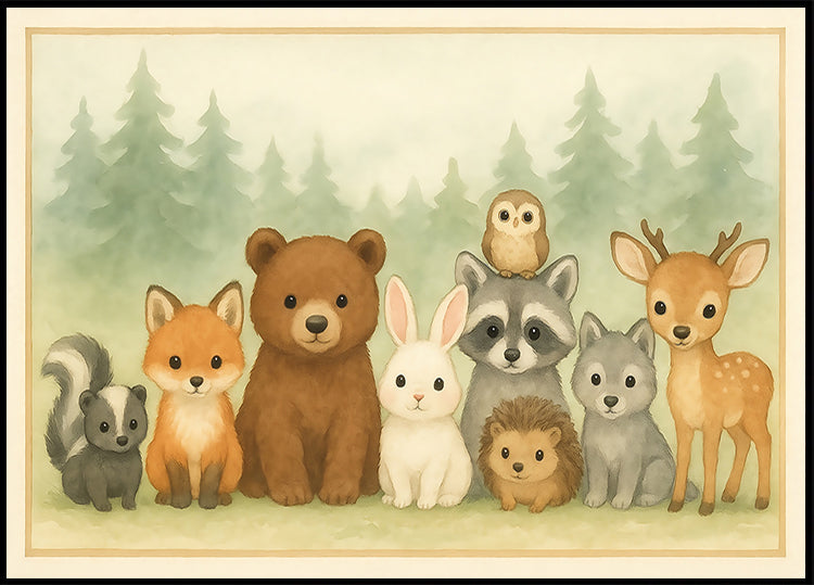 Cute forest animals No.2 Plakat - Posterbox