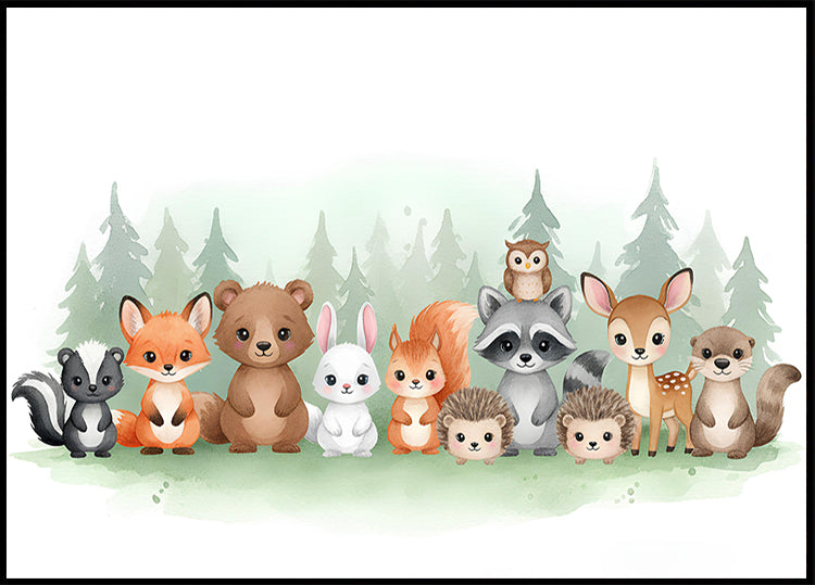 Cute forest animals Plakat - Posterbox