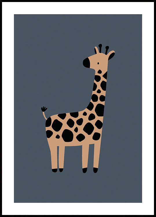 Niedliches Giraffen-Illustrationsposter - Posterbox.dk