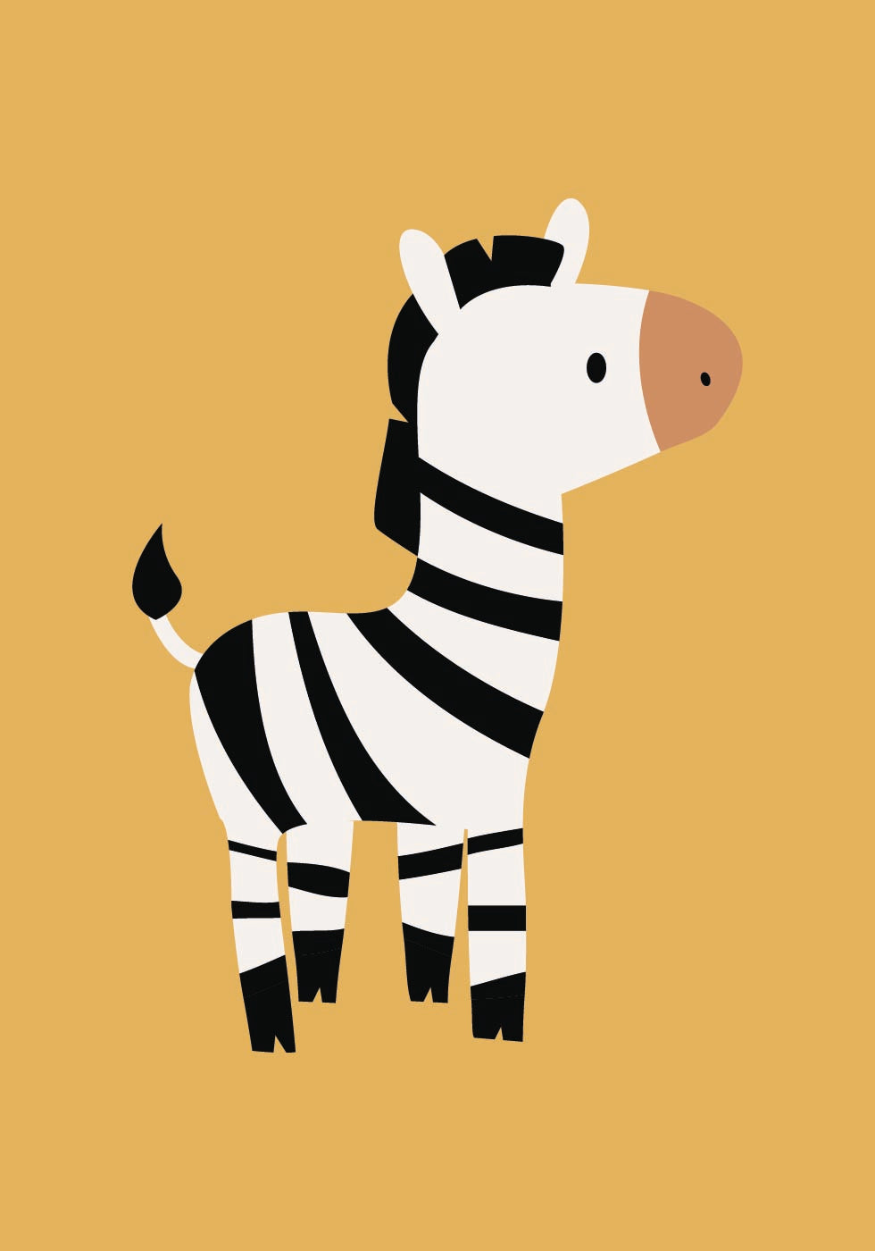 Niedliches Zebra-Illustrationsposter - Posterbox.dk