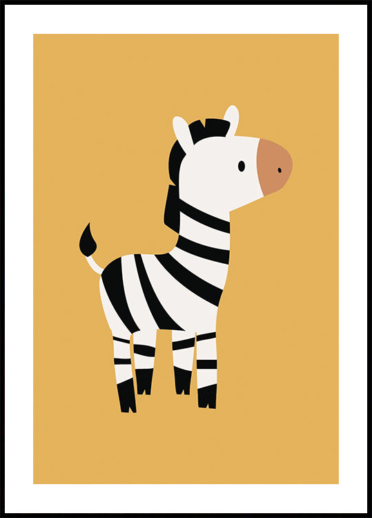 Niedliches Zebra-Illustrationsposter - Posterbox.dk