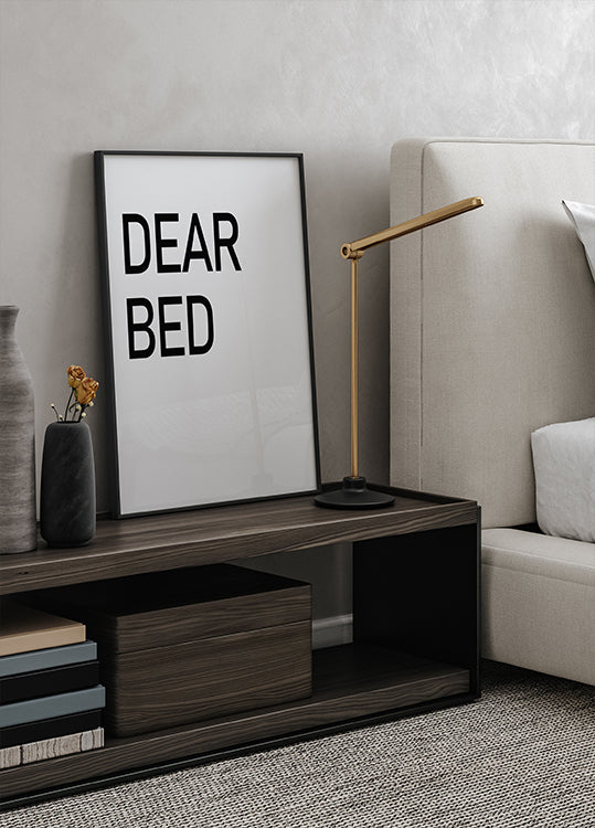 Dear Bed Typografie-Poster - Posterbox.dk