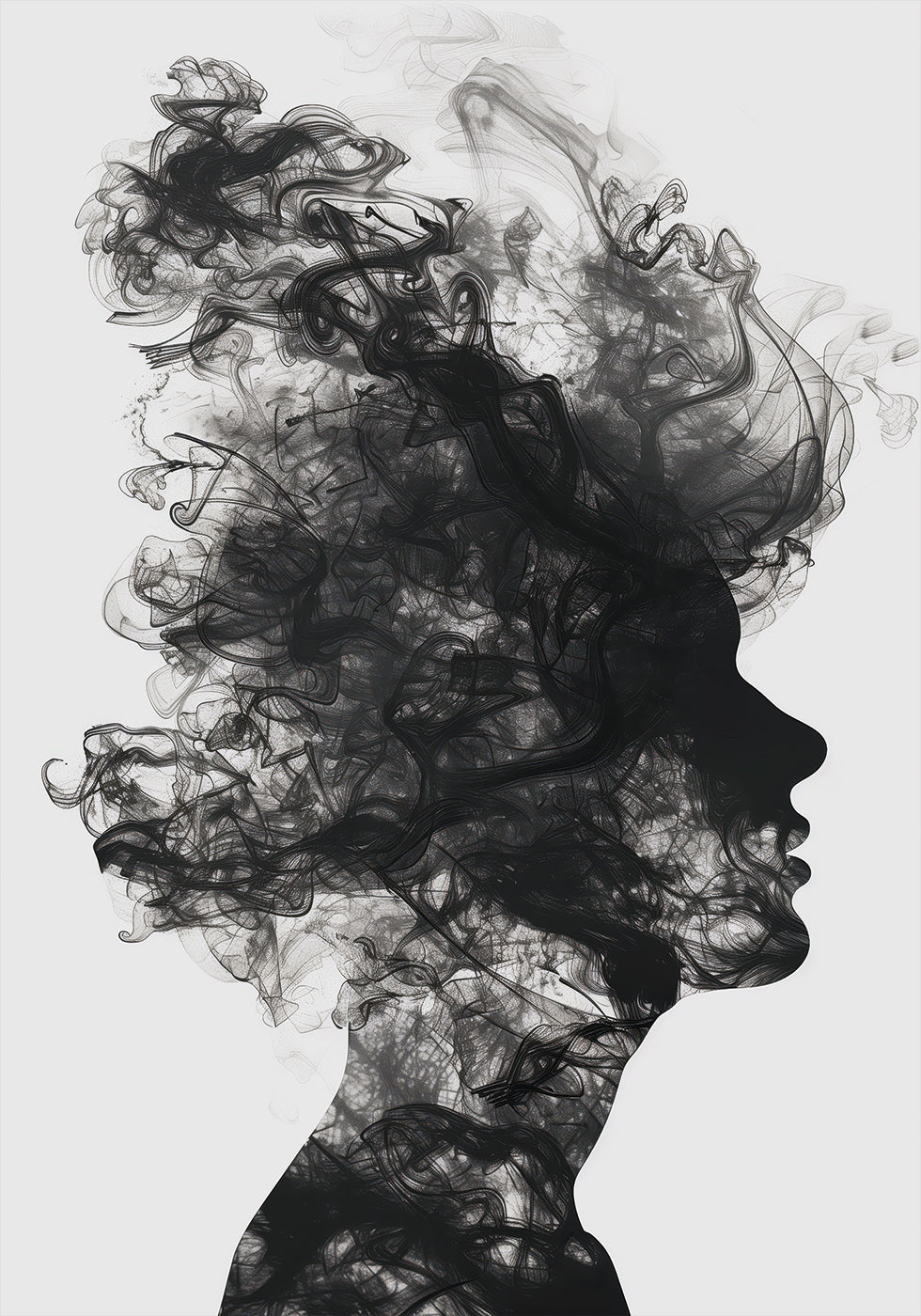 Abstraktes Poster mit auflösender Silhouette - Posterbox.dk