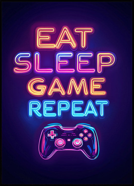 Poster „Eat Sleep Game Repeat“ - Posterbox.dk