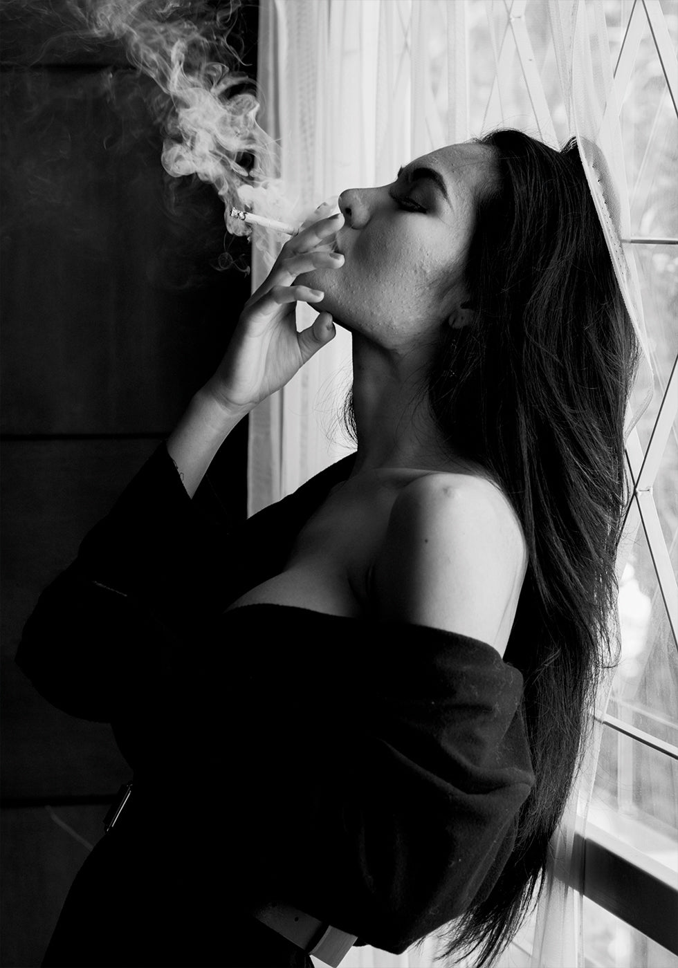 Eleganz in Rauch und Schatten Poster - Posterbox.dk