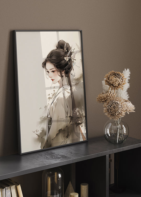 Elegantes Ink Woman-Poster - Posterbox.dk