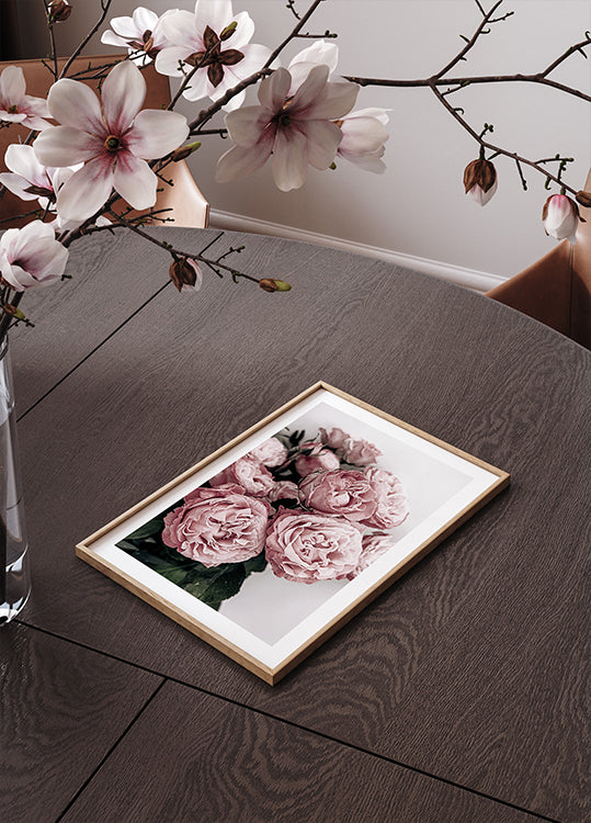 Elegantes Poster mit rosa Rosen - Posterbox.dk