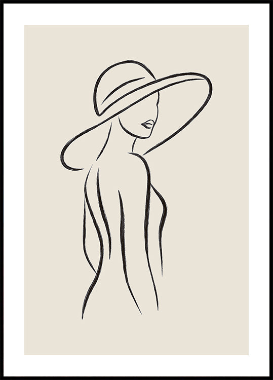 Elegant Woman Outline Plakat - Posterbox