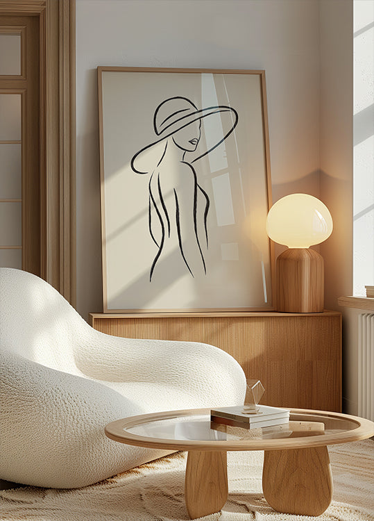Elegant Woman Outline Plakat - Posterbox