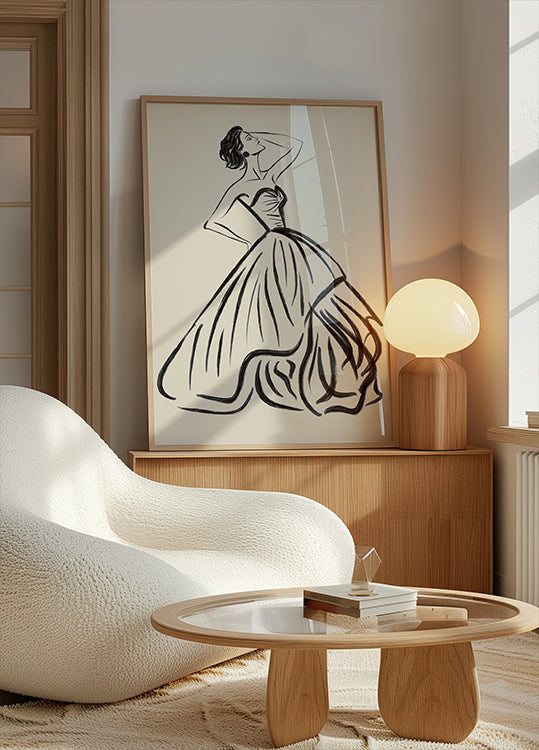Elegant Woman Sketch Plakat - Posterbox