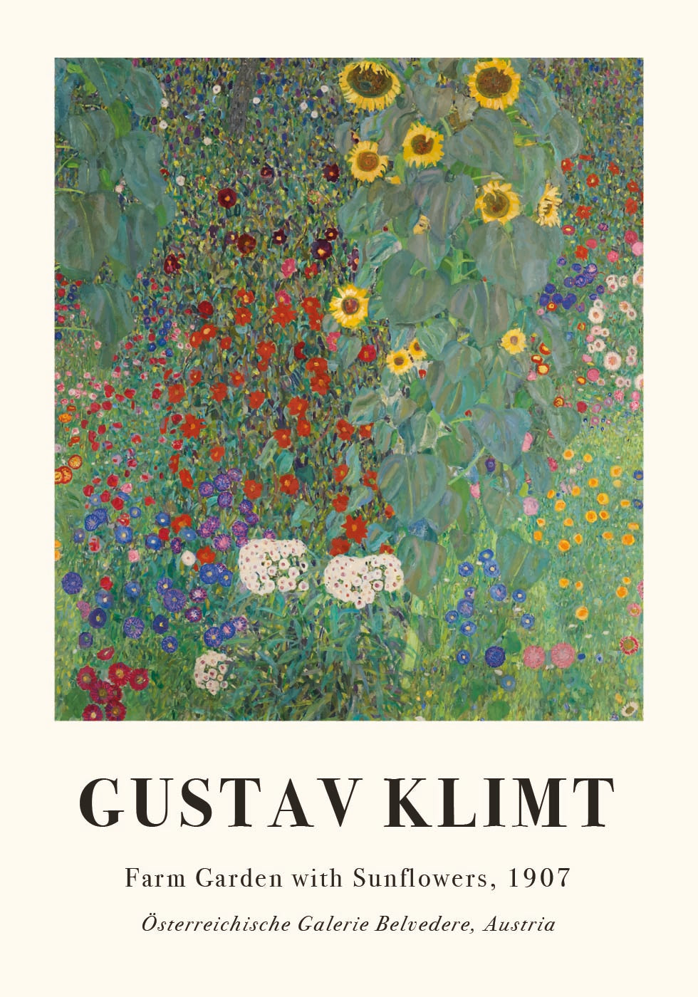 Bauerngarten mit Sonnenblumen Poster - Posterbox.dk