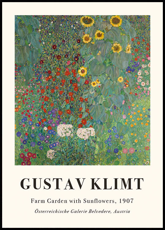 Bauerngarten mit Sonnenblumen Poster - Posterbox.dk