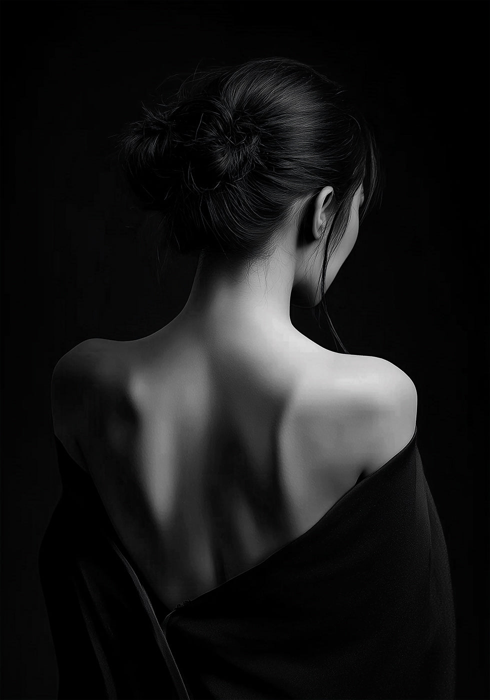 Feminine Eleganz in Schwarz-Weiß-Poster - Posterbox.dk