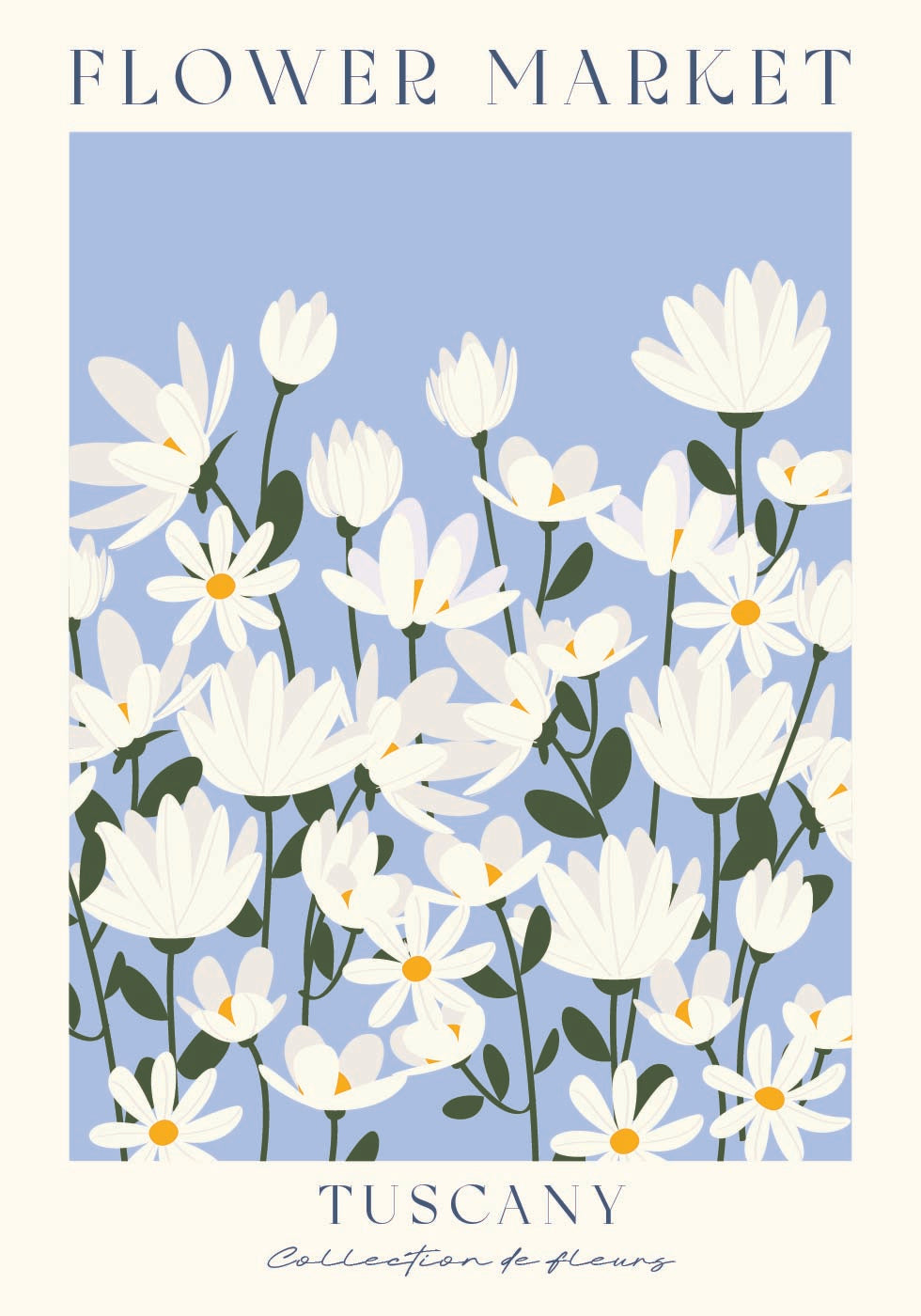 Blumenmarkt, Gänseblümchenfeld in der Toskana Poster - Posterbox.dk