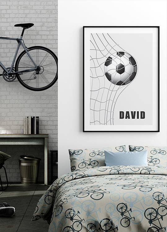 Fußball, personalisiertes Namensdruckposter - Posterbox.dk