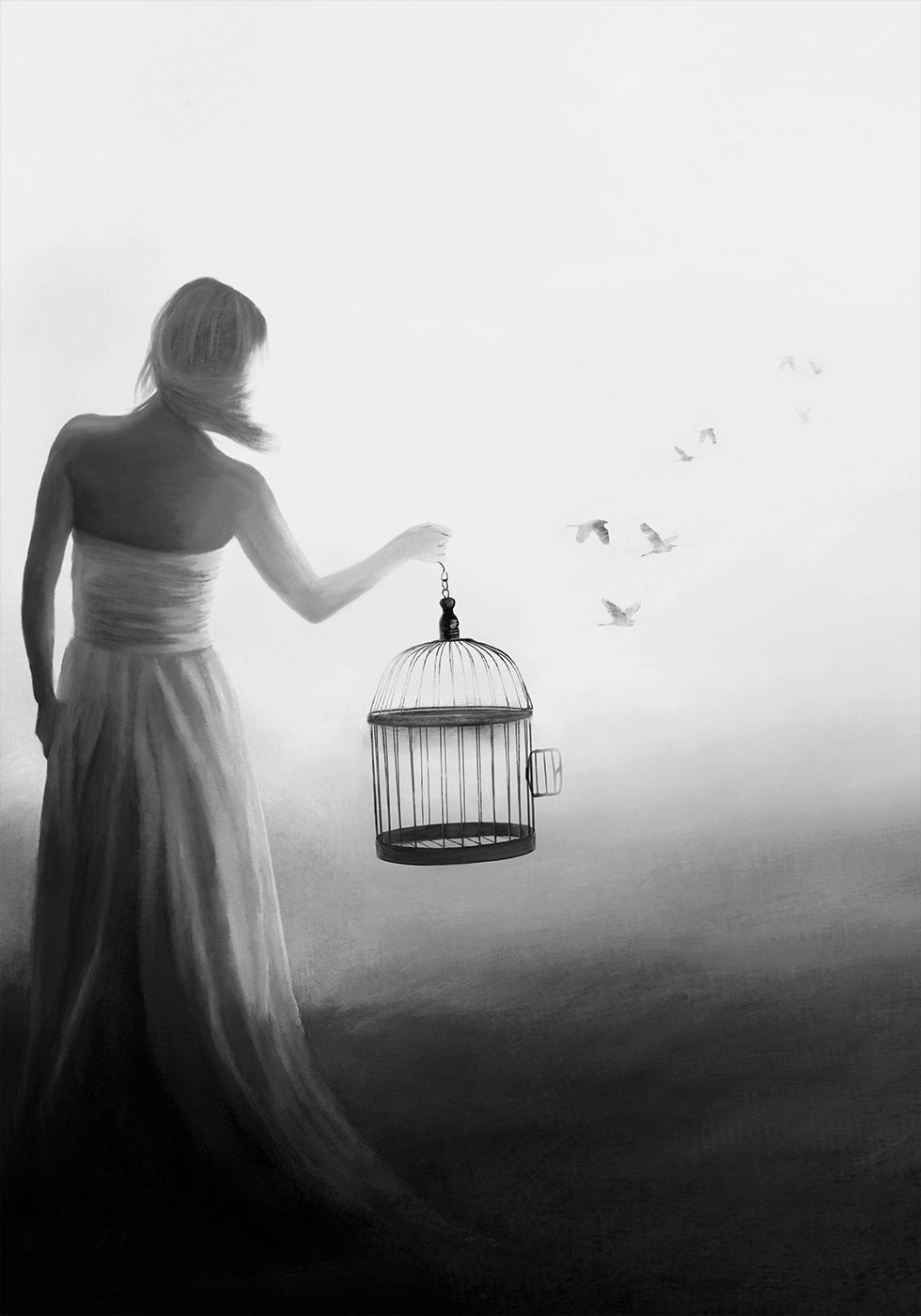 Freiheit in Schwarz-Weiß-Poster - Posterbox.dk