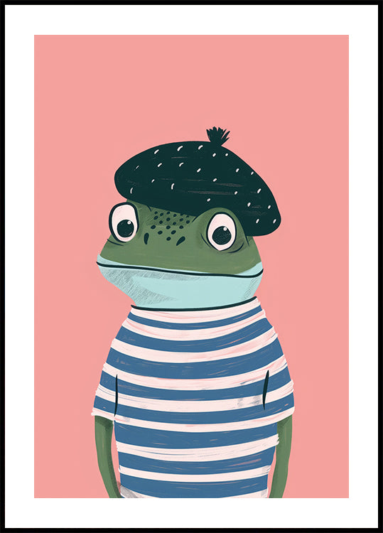 Französisches Frosch-Illustrationsposter - Posterbox.dk