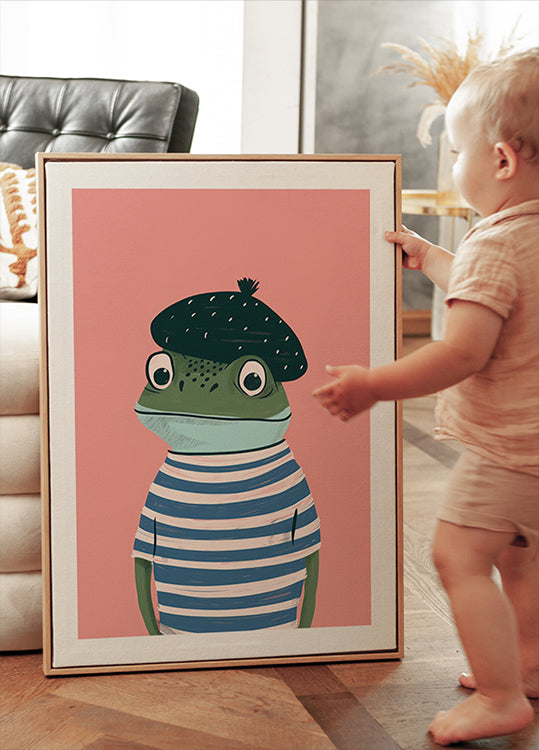 Französisches Frosch-Illustrationsposter - Posterbox.dk