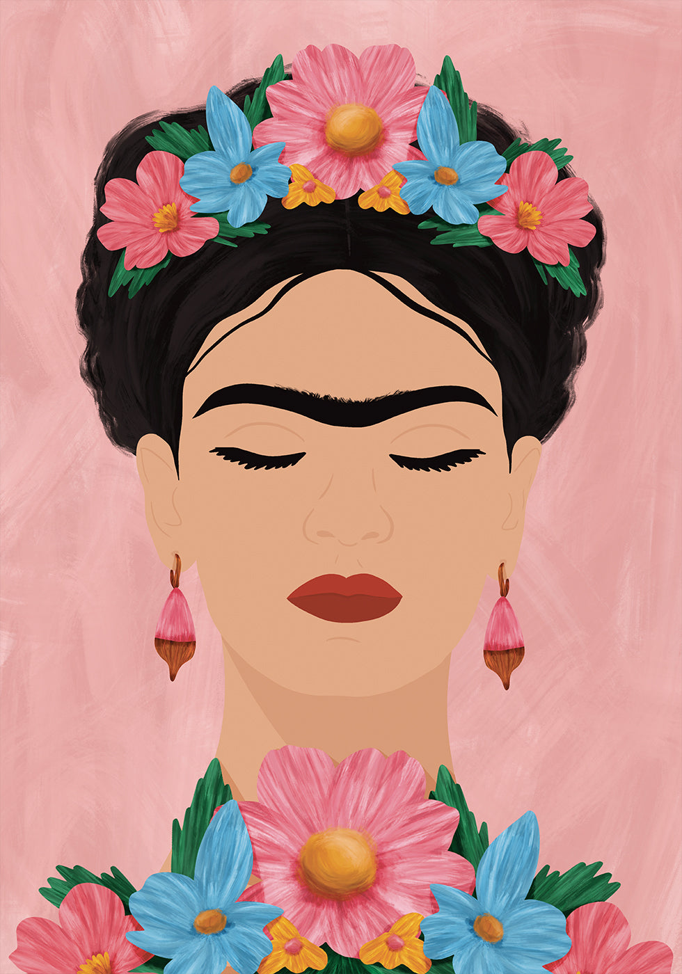 Frida Kahlo Blumenporträt Poster - Posterbox.dk