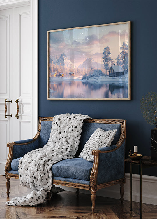Poster „Frostiger Morgen im Dorf“ - Posterbox.dk
