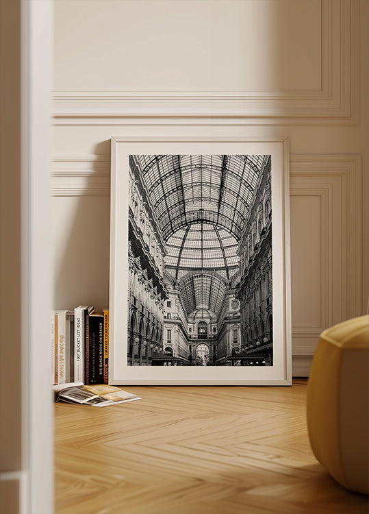 Galleria Vittorio Emanuele II Milan Black & White Plakat - Posterbox