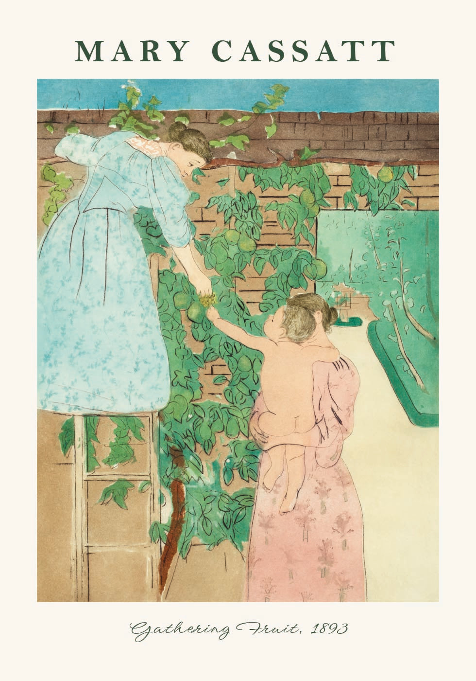 Obst sammeln, Mutter-Kind-Garten, Mary Cassatt Poster - Posterbox.dk