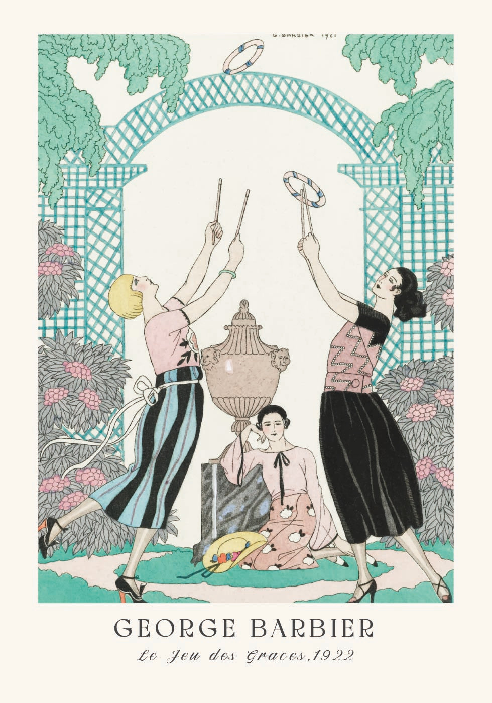 George Barbier Modeillustration 1920er Jahre Gartenparty-Poster - Posterbox.dk