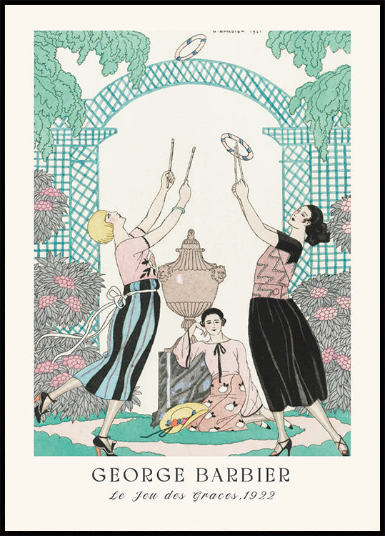 George Barbier Modeillustration 1920er Jahre Gartenparty-Poster - Posterbox.dk