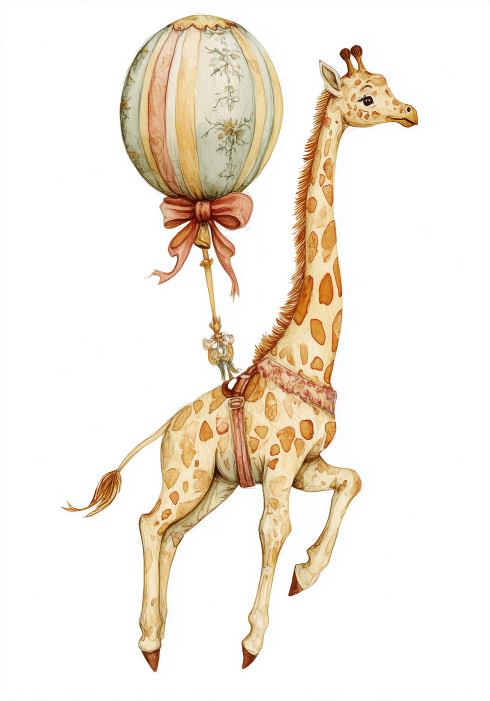 Poster Giraffe und Ballon - Posterbox.dk