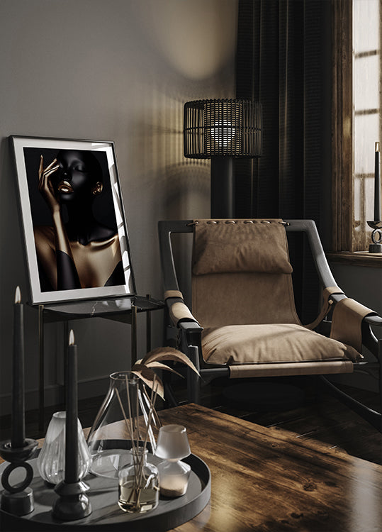 Goldene Eleganz-Portrait-Poster - Posterbox.dk