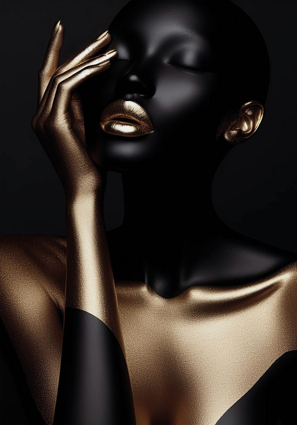 Goldene Eleganz-Portrait-Poster - Posterbox.dk