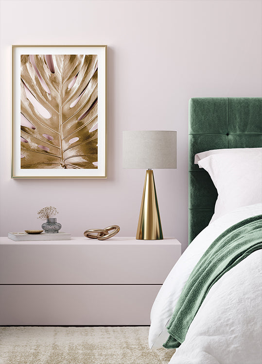 Golden Monstera №3 Poster - Posterbox.dk