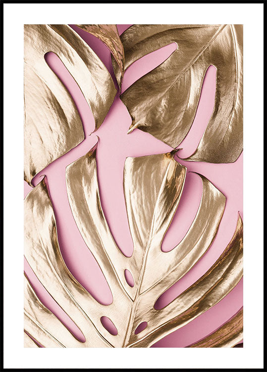 Golden Monstera №4 Poster - Posterbox.dk