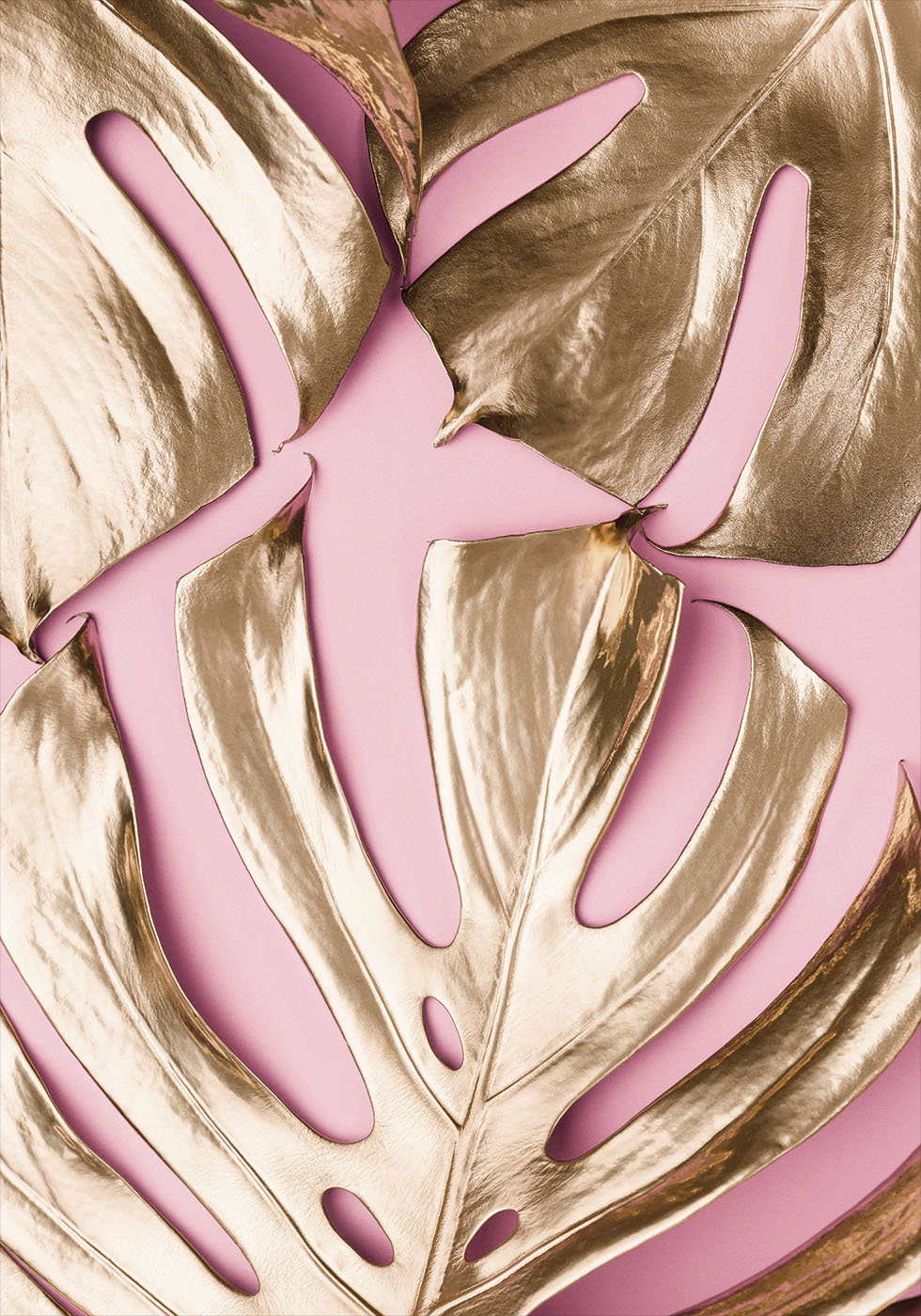 Golden Monstera №4 Poster - Posterbox.dk
