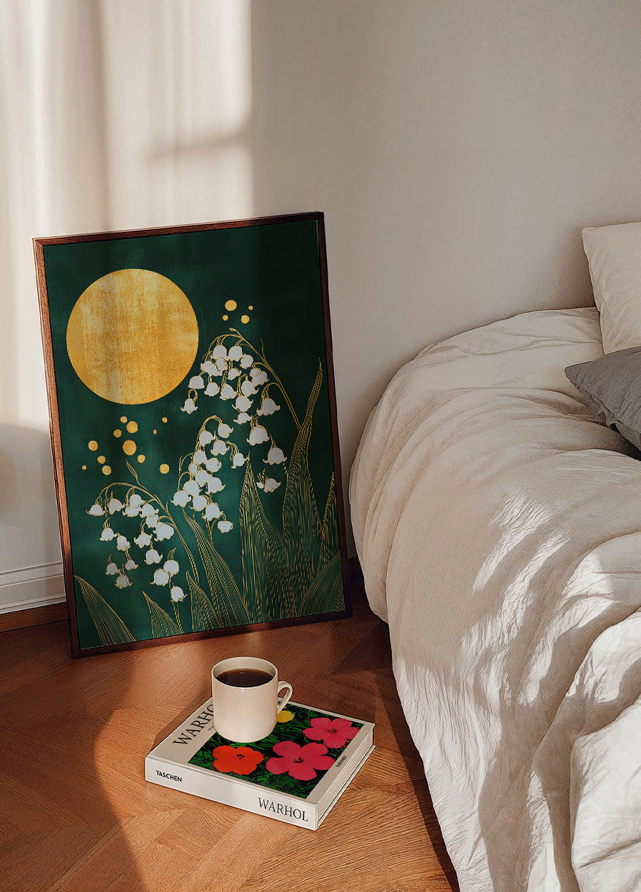 Goldene Sonne und Lilien Poster - Posterbox.dk