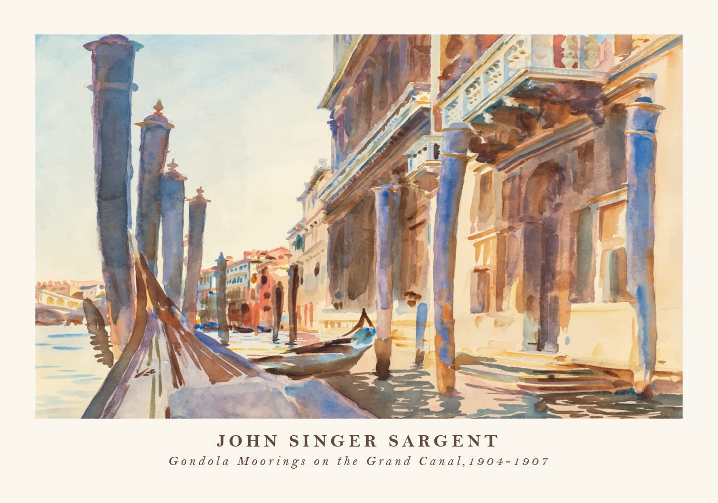 Gondelliegeplätze Venedig Canal Grande, John Singer Sargent 1904–1907 Poster - Posterbox.dk