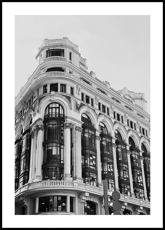 Gran Vía Madrid Architecture Black & White Plakat - Posterbox