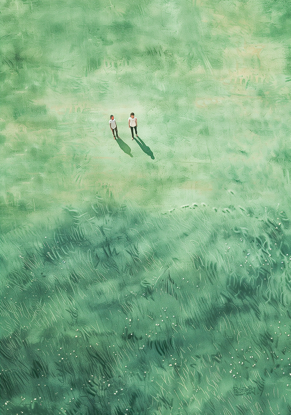 Poster mit grünen Grasfeldern - Posterbox.dk